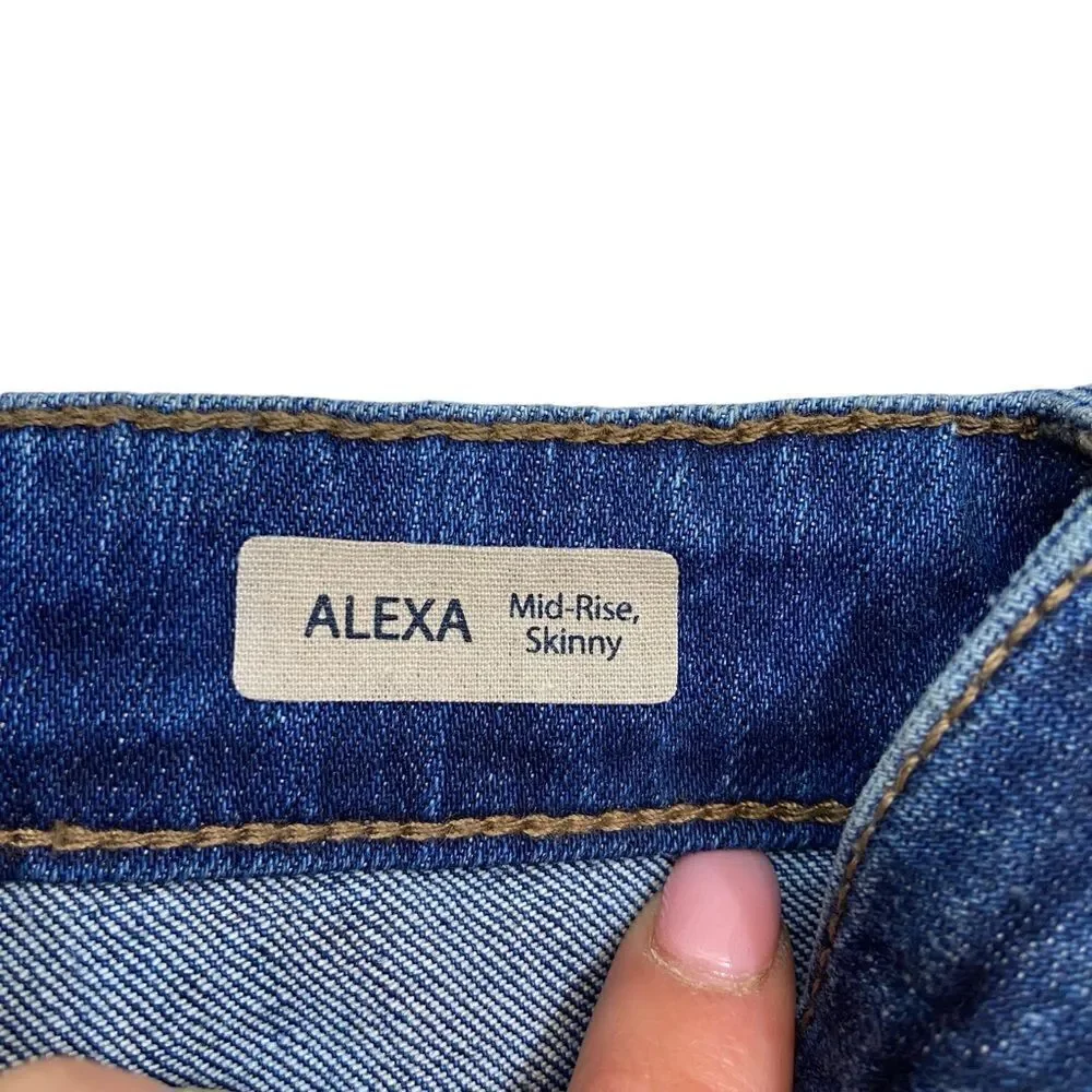 Ladies Mavi Alexa Mid-Rise Skinny‎ Jeans Slightly Distressed Size 27